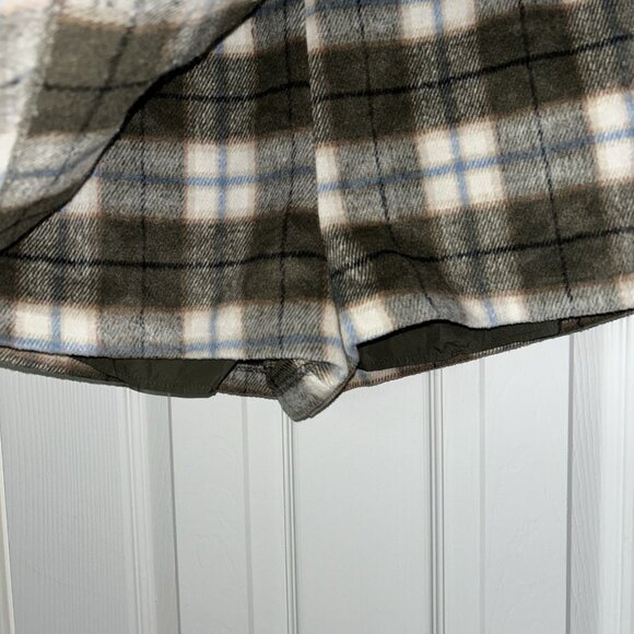 Forever 21 Green Pleated Plaid Preppy Wool Blend Mini Skort Skirt Jr Medium - Picture 4 of 9